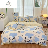舒适主义[]春夏卡通奶牛猫四件套学生小清新宿舍被套三件套