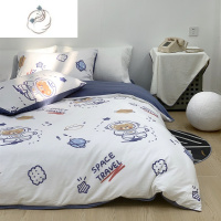 舒适主义[]ins风床上四件套熊100卡通宿舍床单人三件套