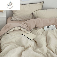 舒适主义简约水洗棉床单四件套非被套纯色学生宿舍三件套床品新款