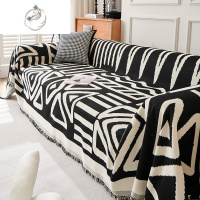 舒适主义ins风波西米亚沙发盖布黑白几何盖巾四季通用防滑防猫抓坐垫套罩