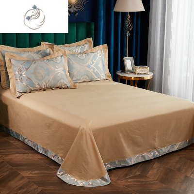 舒适主义高端欧式贡缎提花圆角床单纯色床上用品被单全三件套单件