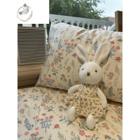 舒适主义韩系淡雅手绘碎花床笠床单单件保护套1.35米宿舍床罩少女