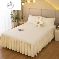 舒适主义韩版床裙款床单枕套床笠防滑固定床罩保护罩纯色1.5米1.8米床垫款