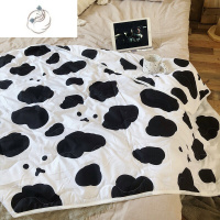 舒适主义经典黑白小被子/原创设计师奶牛小熊学生空调被午休毯子薄款夏被