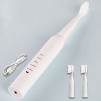 电动牙刷成人可充电式软毛成人懒人智能自动儿童学生洁齿神器 气质白 八刷头