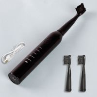 电动牙刷成人可充电式软毛成人懒人智能自动儿童学生洁齿神器 霸气黑 四刷头带收纳盒