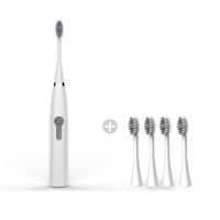 电动牙刷成人儿童家用软毛非充电式超声波防水智能自动 旗舰白（5刷头）电池款