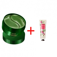 绿海藻眼膜贴细纹眼袋去除黑眼圈脂肪粒提拉紧致 绿海藻眼贴一盒送一支护手霜