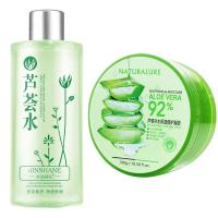 【共600g】补水保湿芦荟胶睡眠免洗面膜祛痘痘印面霜 【芦荟胶×1+芦荟水×1】夏季必选