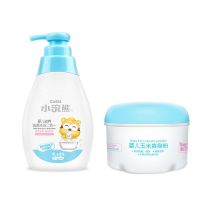 婴儿洗发水沐浴露二合一儿宝宝儿童洗护用品300ml2瓶 山茶300ml*1+爽身粉150g