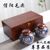 信阳毛尖2020新茶叶明前头采特级高档木盒陶瓷罐私人定制高山绿茶