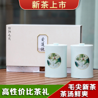信阳毛尖2020新茶散装陶瓷罐礼盒装春季绿茶叶浓香型节日送礼