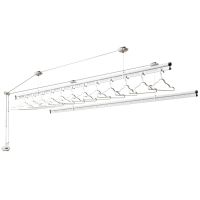 家用凉衣架晾衣杆双杆室内自动升降晾衣架阳台手摇晒衣架|宝马金[包基础安装] 2.7米三竿