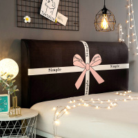 北欧弹力床头罩套全包防尘罩木床头套靠背罩子皮床头软包保护套|蝴蝶结 长160x高50~65cm床头罩