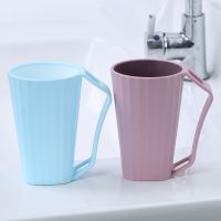 塑料刷牙杯家庭创意洗漱杯家用漱口杯子情侣一对简约牙缸定制刻字|蓝色藕粉各1个