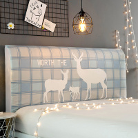 北欧弹力床头罩套全包防尘罩木床头套靠背罩子皮床头软包保护套|三只鹿 长150x高50~65cm床头罩