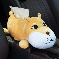 汽车扶手箱车载纸巾盒抽挂式车用遮阳板抽纸盒固定松紧带创意可爱|单身狗送纸巾100抽