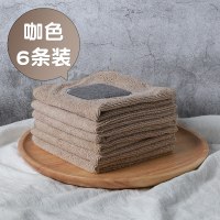 厨房毛巾抹布吸水不掉毛不粘油易清洗家用家务清洁用品去油洗碗布|咖色6条装