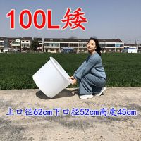 加厚食品筋塑料圆桶酿酒桶发酵桶大口水桶不带盖腌菜洗澡大号|牛筋加厚100L-矮