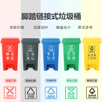 户外脚踏式垃圾分类垃圾桶家用脚踩带盖商用大号厨余可回收环卫箱