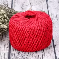 手工编织照片墙捆绑麻绳绳子diy材料装饰绳复古吊牌麻线绳幼儿园|2mm100米(红色麻绳)