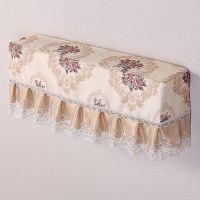 通用开机不取空调罩挂机罩防尘防晒田园风格布艺蕾丝|爱慕-米黄-全包沙边款 挂机1-1.5P(1个装)