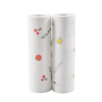 一次性懒人抹布家务清洁吸水不掉毛不沾油纸巾厨房干湿两用洗碗布|C款樱桃+锅具(共100张)