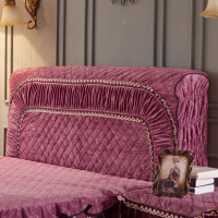 床头罩全包床头套床背套罩欧式防尘布罩皮床软包靠背保护套1.5m米|盛世年华床头罩豆沙色 180×70cm