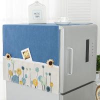 多用盖巾小清新韩版防尘罩单开洗衣机盖布冰箱滚筒田园冰箱双开门|水芙蓉 微波炉（35*100cm）