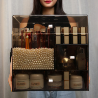 化妆品收纳盒口红刷大容量家用护肤网红整理梳妆台防尘桌面置物架