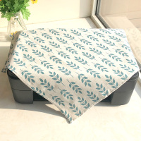 打印机罩复印机传真机盖布罩一体机防尘布万能盖巾布艺方巾斗柜布|蓝树叶 加大尺寸：80*80cm（一个装）