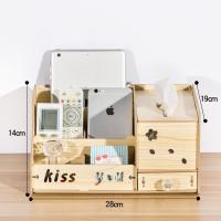 多功能纸巾盒抽纸盒桌面收纳盒创意客厅餐桌茶几遥控器抽纸收纳盒|S69白枫木大号