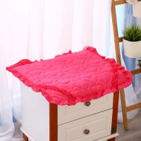 床头柜加厚卧室盖布巾小罩套欧式防尘罩夹棉台布可定做全包蕾丝|简约玫红 45*60床头柜可用