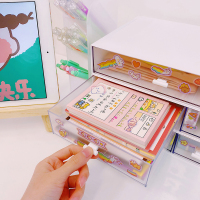 ins网红透明抽屉式收纳盒学生桌面文具置物架书桌防尘塑料小盒子