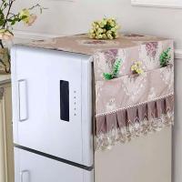 冰箱罩冰箱单开门洗衣机罩盖布防尘罩冰箱巾双开门|艾依儿-咖 双开门70*170cm