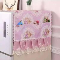 冰箱罩冰箱单开门洗衣机罩盖布防尘罩冰箱巾双开门|锦上添花-紫 双开门70*170cm