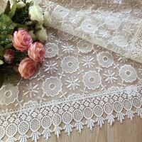 床头柜盖布冰箱洗衣机空调防尘罩微波炉台布电视机罩桌布布艺蕾丝|花团锦簇(米黄) 125*125