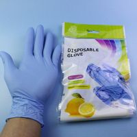 一次性手套乳胶兰丁晴工作手套家务耐磨通用劳保盒装男女橡胶手套|蓝色-20只(10双)袋装 XL加大号