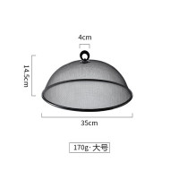 简约铁艺餐桌罩防蝇饭菜罩家用小桌盖剩菜罩防尘盖食品罩|黑色圆形大号