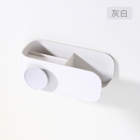 吹风机架免打孔卫生间浴室置物架壁挂电吹风挂架厕所收纳风筒架子|圆素吹风机架-灰白