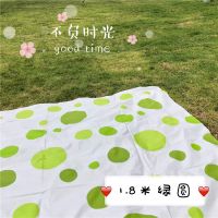 一次性野餐垫加厚户外郊游露营野餐桌布塑料防水烧烤台布重复使用|1.8*1.8米绿圆
