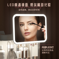 化妆品收纳盒置物架首饰带镜子化妆镜一体化妆护肤品收纳化妆盒