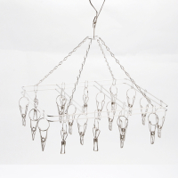 晾衣架晒不锈钢晾晒小型无磁袜架晒内衣内裤架夹|[24线夹][长方形][单品]