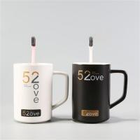 情侣洗漱杯套装环保陶瓷现代浴室漱口杯牙刷杯简约520对杯哑光|一黑一白对杯(520)金典