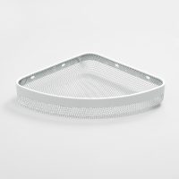 浴室置物架免打孔壁挂式三角架卫生间厕所洗手间洗澡间墙上收纳架|升级款•细网架[象牙白三角]+2个长胶贴