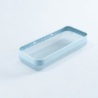 浴室置物架免打孔壁挂式三角架卫生间厕所洗手间洗澡间墙上收纳架|升级款•细网架[雾海蓝方形]+1个长胶贴