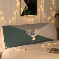 万能全包保护套欧式床头罩网红防尘罩软包实木ins弹力床头套防尘|ctz-004花鸟麋鹿 宽150*高70+6米星星灯