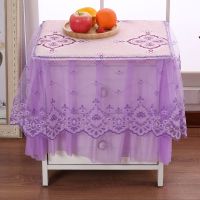 欧式全包布艺蕾丝床头柜罩耐脏卧室简约现代防尘罩多用盖巾小台布|欧式风情紫 45*50CM高40