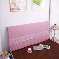 全包布艺床头罩加厚夹棉木板床头套1.5米1.8米欧式床头靠背防尘罩|紫色床头罩 2.2米[加大]