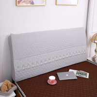 全包布艺床头罩加厚夹棉木板床头套1.5米1.8米欧式床头靠背防尘罩|灰色床头罩 1.9米